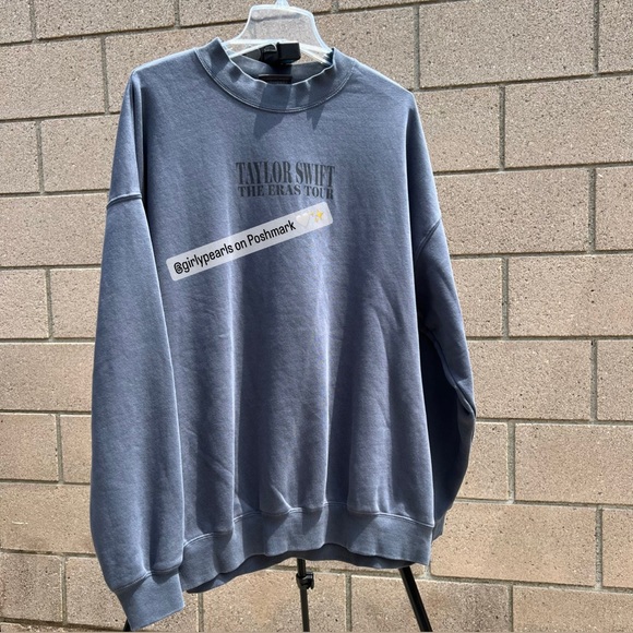 Taylor Swift Eras Tour Blue Crewneck Sweater Official Merch NEW - Picture 8 of 14